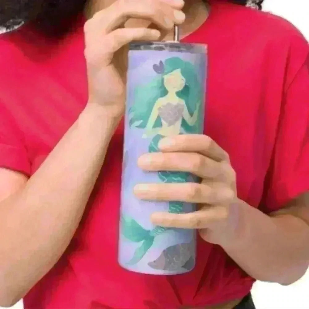 Mermaid 20oz tumbler with straw - Picture 2 of 3